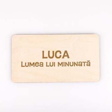 Placă de ușă cu nume și text - Băiat