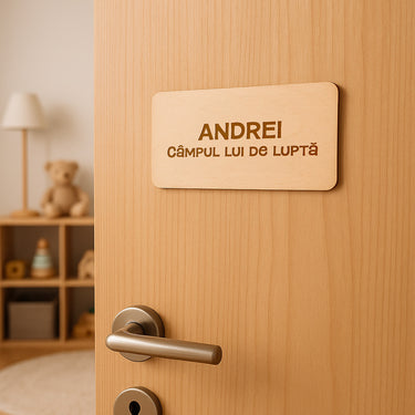 Placă de ușă cu nume și text - Băiat