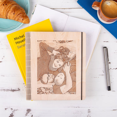 Jurnal cu copertă din lemn - Cu fotografia dumneavoastră