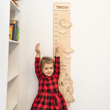Banda de măsurare pentru copii pe perete – prințesă