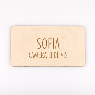 Placă de ușă cu nume și text - Fetiță