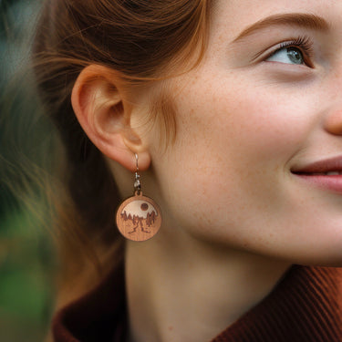 Cercei din lemn HOORAY Viaggio