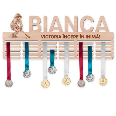 Suport medalii – Hochei pe iarbă, femeie