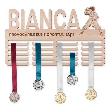 Suport medalii – Box, femeie