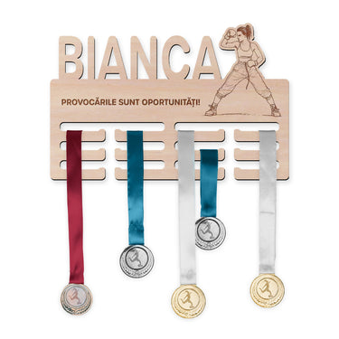 Suport medalii – Box, femeie