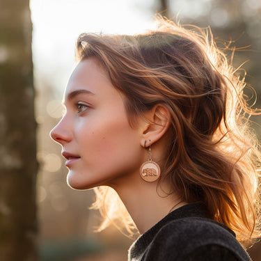 Cercei din lemn HOORAY Urs