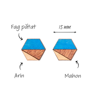 Cercei Din Lemn HOORAY Azul