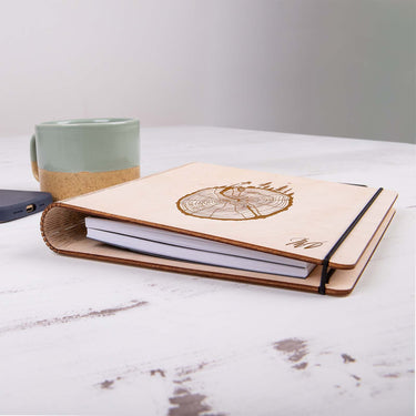 Jurnal cu copertă din lemn - Motiv lemn