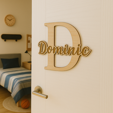 Placă de ușă cu nume și text gravat