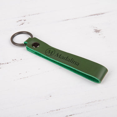 Breloc din piele HOORAY, verde