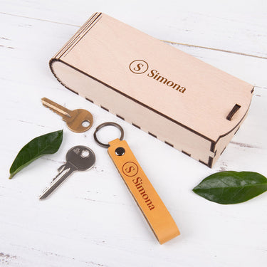 Breloc din piele HOORAY, galben