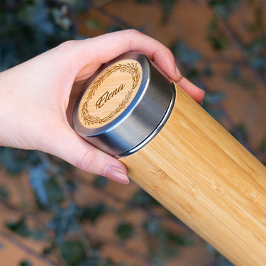 Termos din bambus cu numele personalizat 450 ml